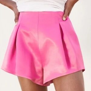 Zara Fuchsia Satin Effect Balloon Shorts